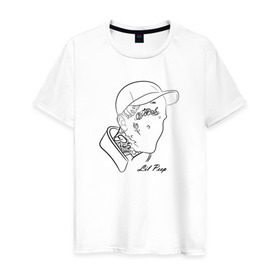 Мужская футболка хлопок с принтом Lil Peep , 100% хлопок | прямой крой, круглый вырез горловины, длина до линии бедер, слегка спущенное плечо. | Тематика изображения на принте: 