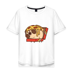 Мужская футболка хлопок Oversize с принтом Pizza Dog , 100% хлопок | свободный крой, круглый ворот, “спинка” длиннее передней части | amimals | cook | dog | doggy | food | pizza | woof | боксер | бульдог | бультерьер | волк | гав | доберман | дог | долматинец | друг | еда | животные | йорк | кок | мопс | овчарка | пёс | песик | питомец | пицца | повар | пудель