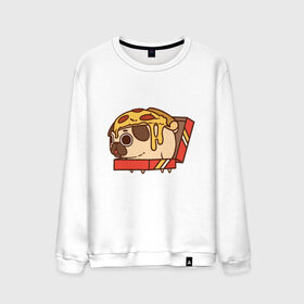 Мужской свитшот хлопок с принтом Pizza Dog , 100% хлопок |  | amimals | cook | dog | doggy | food | pizza | woof | боксер | бульдог | бультерьер | волк | гав | доберман | дог | долматинец | друг | еда | животные | йорк | кок | мопс | овчарка | пёс | песик | питомец | пицца | повар | пудель