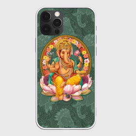 Чехол для iPhone 12 Pro Max с принтом Ганеша , Силикон |  | ax | beads | character | elephant | god | gold | hands | head | holiday | jewels | lilies | lord | mouse | ornament | pattern | благополучие | бог | божество | бусы | владыка | ганеша | голова | драгоценности | золото | индуизм | лилии | много | мудрость 