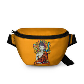 Поясная сумка 3D с принтом Happy Buddha Purnima , 100% полиэстер | плотная ткань, ремень с регулируемой длиной, внутри несколько карманов для мелочей, основное отделение и карман с обратной стороны сумки застегиваются на молнию | buddha | golden | happy | indian | kesa | lotus | monk | orange | ornament | pattern | pose | religion | shakyamuni | spiritual | te | будда | буддизм | духовный | золотой | индийский | кашая | кэса | лотос | оранжевый | орнамент | основатель | по