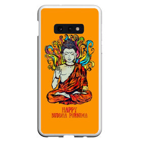 Чехол для Samsung S10E с принтом Happy Buddha Purnima , Силикон | Область печати: задняя сторона чехла, без боковых панелей | buddha | golden | happy | indian | kesa | lotus | monk | orange | ornament | pattern | pose | religion | shakyamuni | spiritual | te | будда | буддизм | духовный | золотой | индийский | кашая | кэса | лотос | оранжевый | орнамент | основатель | по