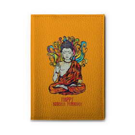 Обложка для автодокументов с принтом Happy Buddha Purnima , натуральная кожа |  размер 19,9*13 см; внутри 4 больших “конверта” для документов и один маленький отдел — туда идеально встанут права | buddha | golden | happy | indian | kesa | lotus | monk | orange | ornament | pattern | pose | religion | shakyamuni | spiritual | te | будда | буддизм | духовный | золотой | индийский | кашая | кэса | лотос | оранжевый | орнамент | основатель | по