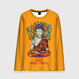 Мужской лонгслив 3D с принтом Happy Buddha Purnima , 100% полиэстер | длинные рукава, круглый вырез горловины, полуприлегающий силуэт | buddha | golden | happy | indian | kesa | lotus | monk | orange | ornament | pattern | pose | religion | shakyamuni | spiritual | te | будда | буддизм | духовный | золотой | индийский | кашая | кэса | лотос | оранжевый | орнамент | основатель | по