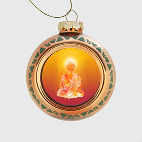 Стеклянный ёлочный шар с принтом Будда , Стекло | Диаметр: 80 мм | Тематика изображения на принте: 