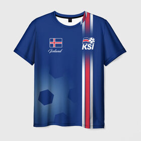 Мужская футболка 3D с принтом Сборная Исландии , 100% полиэфир | прямой крой, круглый вырез горловины, длина до линии бедер | iceland | iseland | исландия | сборная | сборная исландии | сборная исландии по футболу | сборные | форма | футбол | чемпионат мира по футболу