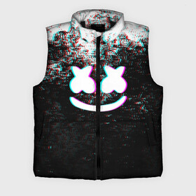 Мужской жилет утепленный 3D с принтом MARSHMELLO GLITCH  МАРШМЕЛЛО НЕОН ,  |  | dj | glitch | marshmello | usa | америка | глитч | клубная музыка | маршмелло | музыка | музыкант