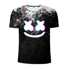 Мужская футболка 3D спортивная с принтом MARSHMELLO GLITCH , 100% полиэстер с улучшенными характеристиками | приталенный силуэт, круглая горловина, широкие плечи, сужается к линии бедра | dj | glitch | marshmello | usa | америка | глитч | клубная музыка | маршмелло | музыка | музыкант