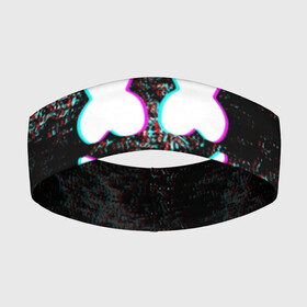 Повязка на голову 3D с принтом MARSHMELLO GLITCH   МАРШМЕЛЛО НЕОН ,  |  | dj | glitch | marshmello | usa | америка | глитч | клубная музыка | маршмелло | музыка | музыкант