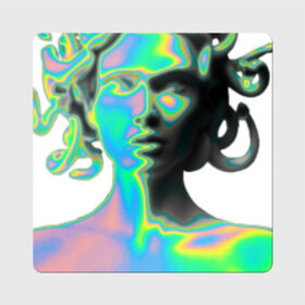 Магнит виниловый Квадрат с принтом Gorgon Medusa , полимерный материал с магнитным слоем | размер 9*9 см, закругленные углы | gorgon medusa | бог | богиня | горгона медуза | змеи | змея | камень | необычно | статуя