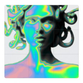 Магнитный плакат 3Х3 с принтом Gorgon Medusa , Полимерный материал с магнитным слоем | 9 деталей размером 9*9 см | gorgon medusa | бог | богиня | горгона медуза | змеи | змея | камень | необычно | статуя