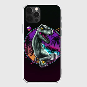 Чехол для iPhone 12 Pro Max с принтом неон , Силикон |  | арт | графика | динозавр | диско | неон | рисунок