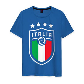 Мужская футболка хлопок с принтом Сборная Италии , 100% хлопок | прямой крой, круглый вырез горловины, длина до линии бедер, слегка спущенное плечо. | italia | italy | squadra azzurra | италия | сборная италии | сборная италии по футболу | форма | футбольные сборные | чемпионат европы | чемпионат мира