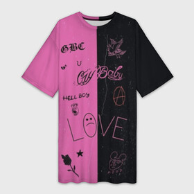Платье-футболка 3D с принтом Lil Peep ,  |  | awful things | gustav | lil peep | густав ор | клауд | клауд рэп | лил | лили | певец | пееп | пеп | пип | пост эмо | реп | репер | рэп | рэпер | трэп | хип | хип хоп | хоп | эмо трэп