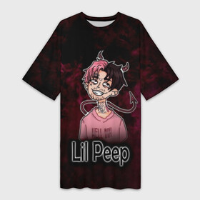 Платье-футболка 3D с принтом Lil Peep ,  |  | awful things | gustav | lil peep | густав ор | клауд | клауд рэп | лил | лили | певец | пееп | пеп | пип | пост эмо | реп | репер | рэп | рэпер | трэп | хип | хип хоп | хоп | эмо трэп