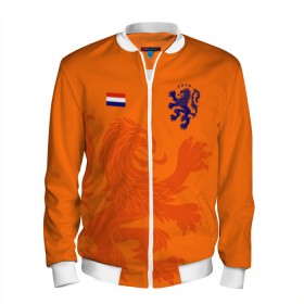 Мужской бомбер 3D с принтом Сборная Голландии , 100% полиэстер | застегивается на молнию, по бокам два кармана без застежек, по низу бомбера и на воротнике - эластичная резинка | holland | nederland | netherlands | голландия | нидерланды | сборная голландии | сборная голландии по футболу | сборная нидерландов | форма | футбольные сборные | чемпионат