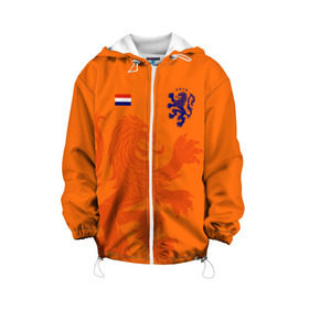 Детская куртка 3D с принтом Сборная Голландии , 100% полиэстер | застежка — молния, подол и капюшон оформлены резинкой с фиксаторами, по бокам — два кармана без застежек, один потайной карман на груди, плотность верхнего слоя — 90 г/м2; плотность флисового подклада — 260 г/м2 | holland | nederland | netherlands | голландия | нидерланды | сборная голландии | сборная голландии по футболу | сборная нидерландов | форма | футбольные сборные | чемпионат
