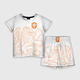 Детский костюм с шортами 3D с принтом Сборная Голландии ,  |  | holland | nederland | netherlands | голландия | нидерланды | сборная голландии | сборная голландии по футболу | сборная нидерландов | форма | футбольные сборные | чемпионат