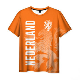 Мужская футболка 3D с принтом Сборная Голландии , 100% полиэфир | прямой крой, круглый вырез горловины, длина до линии бедер | holland | nederland | netherlands | голландия | нидерланды | сборная голландии | сборная голландии по футболу | сборная нидерландов | форма | футбольные сборные | чемпионат