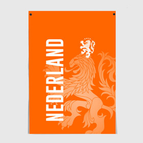 Постер с принтом Сборная Голландии , 100% бумага
 | бумага, плотность 150 мг. Матовая, но за счет высокого коэффициента гладкости имеет небольшой блеск и дает на свету блики, но в отличии от глянцевой бумаги не покрыта лаком | holland | nederland | netherlands | голландия | нидерланды | сборная голландии | сборная голландии по футболу | сборная нидерландов | форма | футбольные сборные | чемпионат