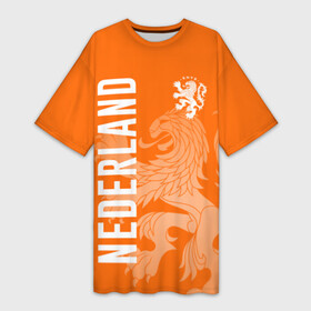 Платье-футболка 3D с принтом Сборная Голландии ,  |  | holland | nederland | netherlands | голландия | нидерланды | сборная голландии | сборная голландии по футболу | сборная нидерландов | форма | футбольные сборные | чемпионат