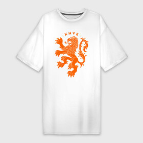 Платье-футболка хлопок с принтом Сборная Голландии ,  |  | holland | nederland | netherlands | голландия | нидерланды | сборная голландии | сборная голландии по футболу | сборная нидерландов | форма | футбольные сборные | чемпионат