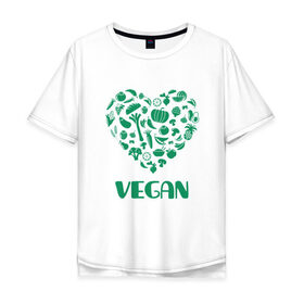 Мужская футболка хлопок Oversize с принтом Vegan , 100% хлопок | свободный крой, круглый ворот, “спинка” длиннее передней части | Тематика изображения на принте: earth | green | greenpaece | nature | sport | vegan | world | yoga | веган | вегетарианец | гринпис | дерево | еда | животные | жизнь | здоровье | зеленый | йога | лес | любовь | мир | овощи | пища | планета | природа | растение