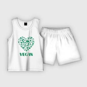 Детская пижама с шортами хлопок с принтом Vegan ,  |  | earth | green | greenpaece | nature | sport | vegan | world | yoga | веган | вегетарианец | гринпис | дерево | еда | животные | жизнь | здоровье | зеленый | йога | лес | любовь | мир | овощи | пища | планета | природа | растение