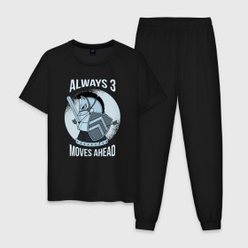 Мужская пижама хлопок с принтом Шахматы , 100% хлопок | брюки и футболка прямого кроя, без карманов, на брюках мягкая резинка на поясе и по низу штанин
 | Тематика изображения на принте: 