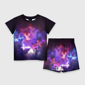 Детский костюм с шортами 3D с принтом Космос ,  |  | galaxy | nebula | space | star | абстракция | вселенная | галактика | звезда | звезды | космический | планеты