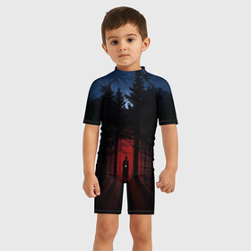 Детский купальный костюм 3D с принтом Twin Peaks , Полиэстер 85%, Спандекс 15% | застежка на молнии на спине | twin peaks | агент купер | девид линч | дейл | лора палмер | огонь иди за мной | одри хорн | совы не то чем кажутся | твин пикс