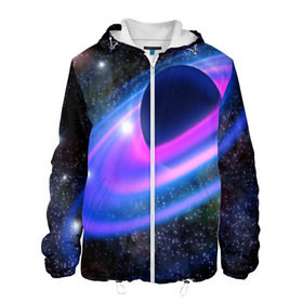 Мужская куртка 3D с принтом САТУРН , ткань верха — 100% полиэстер, подклад — флис | прямой крой, подол и капюшон оформлены резинкой с фиксаторами, два кармана без застежек по бокам, один большой потайной карман на груди. Карман на груди застегивается на липучку | Тематика изображения на принте: galaxy | nebula | space | star | абстракция | вселенная | галактика | звезда | звезды | космический | планеты