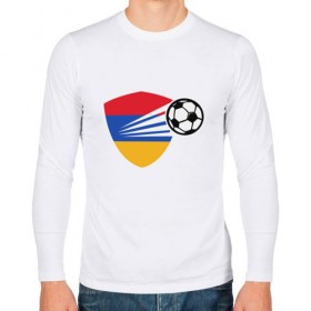 Мужской лонгслив хлопок с принтом Армения - Футбол , 100% хлопок |  | 