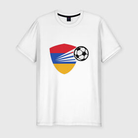 Мужская футболка премиум с принтом Армения - Футбол , 92% хлопок, 8% лайкра | приталенный силуэт, круглый вырез ворота, длина до линии бедра, короткий рукав | 