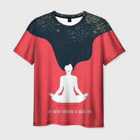 Мужская футболка 3D с принтом International Yoga Day  , 100% полиэфир | прямой крой, круглый вырез горловины, длина до линии бедер | black | day | ethnic | flower | girl | hair | international | lights | lips | lotus | red | sky | space | stars | woman | yoga | волосы | губы | девушка | день | женщина | звезды | йог | космос | красные | лотос | медитация | международный | небо | огни |