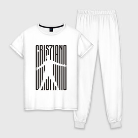 Женская пижама хлопок с принтом Ronaldo , 100% хлопок | брюки и футболка прямого кроя, без карманов, на брюках мягкая резинка на поясе и по низу штанин | champion | cr7 | cristiano | game | goal | italy | juve | juventus | madrid | real | ronaldo | spain | team | буффон | гол | дибал | золотой мяч | игрок | игуаин | испания | италия | криштиану | куадрадо | мадрид | португалия | реал | роналду | 