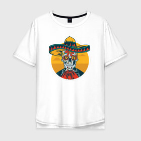 Мужская футболка хлопок Oversize с принтом Синко де Майо , 100% хлопок | свободный крой, круглый ворот, “спинка” длиннее передней части | 5 de mayo | mexico | skull | де | майо | мексика | синко | сомбреро | туризм | череп | черепа