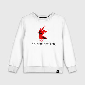 Детский свитшот хлопок с принтом CD RPOJECT RED , 100% хлопок | круглый вырез горловины, эластичные манжеты, пояс и воротник | Тематика изображения на принте: 2019 | cd project red | cyberpunk 2077 | future | hack | night city | samurai | sci fi | андроиды | безумие | будущее | киберпанк 2077 | логотип | роботы | самураи | фантастика | цифры