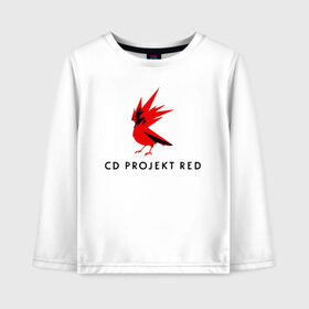 Детский лонгслив хлопок с принтом CD RPOJECT RED , 100% хлопок | круглый вырез горловины, полуприлегающий силуэт, длина до линии бедер | 2019 | cd project red | cyberpunk 2077 | future | hack | night city | samurai | sci fi | андроиды | безумие | будущее | киберпанк 2077 | логотип | роботы | самураи | фантастика | цифры