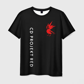 Мужская футболка 3D с принтом CD RPOJECT RED , 100% полиэфир | прямой крой, круглый вырез горловины, длина до линии бедер | 2019 | cd project red | cyberpunk 2077 | future | hack | night city | samurai | sci fi | андроиды | безумие | будущее | киберпанк 2077 | логотип | роботы | самураи | фантастика | цифры