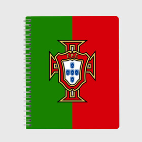 Тетрадь с принтом Сборная Португалии , 100% бумага | 48 листов, плотность листов — 60 г/м2, плотность картонной обложки — 250 г/м2. Листы скреплены сбоку удобной пружинной спиралью. Уголки страниц и обложки скругленные. Цвет линий — светло-серый
 | portugal | криштиану роналду | португалия | португальская сборная | сборная португалии | сборная португалии по футболу | форма | футбол | чемпионат