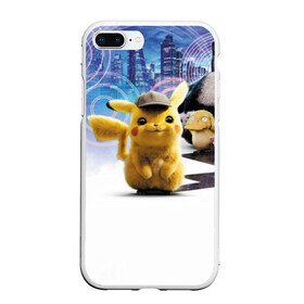 Чехол для iPhone 7Plus/8 Plus матовый с принтом Detective Pikachu (НА СПИНЕ) , Силикон | Область печати: задняя сторона чехла, без боковых панелей | Тематика изображения на принте: detective pikachu | pikachu | pokemon | детектив пикачу | пика | покемон