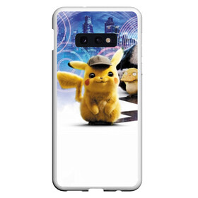 Чехол для Samsung S10E с принтом Detective Pikachu (НА СПИНЕ) , Силикон | Область печати: задняя сторона чехла, без боковых панелей | Тематика изображения на принте: detective pikachu | pikachu | pokemon | детектив пикачу | пика | покемон