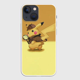 Чехол для iPhone 13 mini с принтом Пикачу Детектив ,  |  | Тематика изображения на принте: detective pikachu | pikachu | pokemon | детектив пикачу | пика | покемон