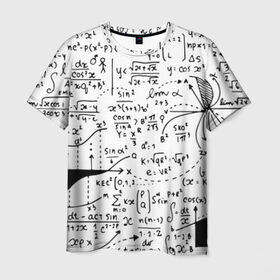Мужская футболка 3D с принтом Формулы , 100% полиэфир | прямой крой, круглый вырез горловины, длина до линии бедер | science | геометрия | математика | наука | формулы