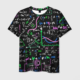 Мужская футболка 3D с принтом Формулы , 100% полиэфир | прямой крой, круглый вырез горловины, длина до линии бедер | science | геометрия | математика | наука | физика | формулы