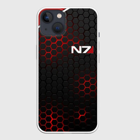 Чехол для iPhone 13 с принтом MASS EFFECT N7 | СТАЛЬНАЯ БРОНЯ ,  |  | n7 | texture | броня | костюм | масс эффект | н7 | соты | стальная броня | стальные соты | текстура | шепард