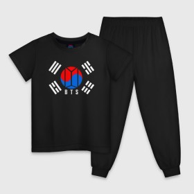 Детская пижама хлопок с принтом BTS KOREA , 100% хлопок |  брюки и футболка прямого кроя, без карманов, на брюках мягкая резинка на поясе и по низу штанин
 | Тематика изображения на принте: bangtan boys | bt21 | bts | bts army | bts stickers | j hope | jimin | jin | jungkook | k pop | korea | rap monster | rapmon | suga | v | бтс | корея | стикеры bts