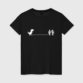 Женская футболка хлопок с принтом Динохром, динозавр , 100% хлопок | прямой крой, круглый вырез горловины, длина до линии бедер, слегка спущенное плечо | chrome | dino | dinochrome | google | гугл | динозавр | динохром
