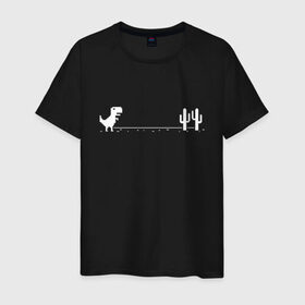 Мужская футболка хлопок с принтом Динохром, динозавр , 100% хлопок | прямой крой, круглый вырез горловины, длина до линии бедер, слегка спущенное плечо. | chrome | dino | dinochrome | google | гугл | динозавр | динохром
